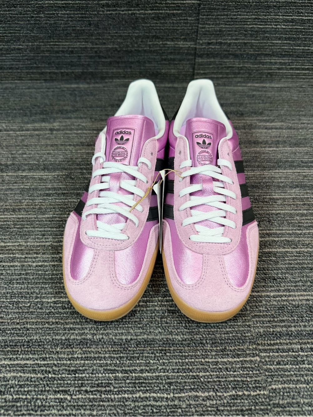 adidas Gazelle Pink with Black Stripes and Gum Sole (Women's) - Picture 3 of 8